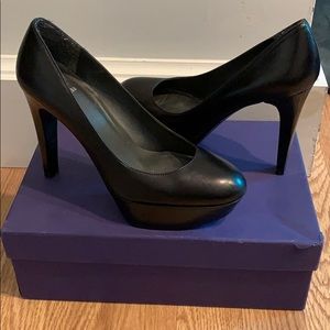 Stuart Weitzman Stilts black leather pumps